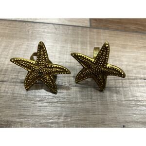 Vintage Starfish napkin holders set of 2 gold tone